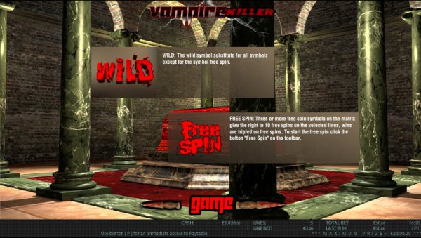 Vampire Killer Slots Features