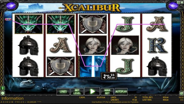 Xcalibur Slots Game Reels