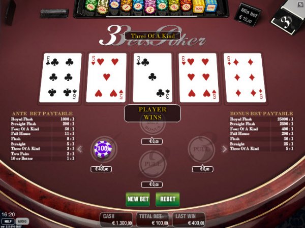 3 Bets Poker Game Win