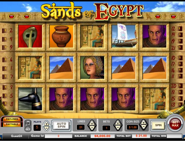 Sands of Egypt Slots Game Reels