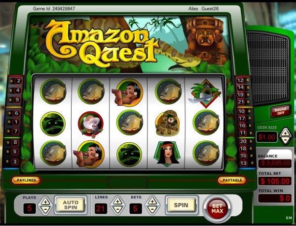 Amazon Quest Slots Game Reels
