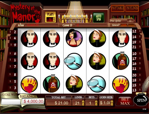 Mystery at the Manor Slots Game Reels
