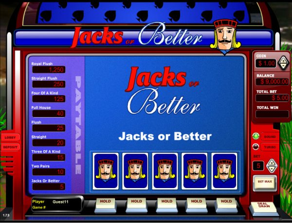 Jacks or Better Single Hand Video Poker