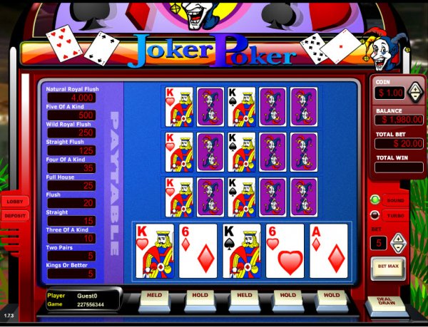 Joker Poker Four Hand Video Poker