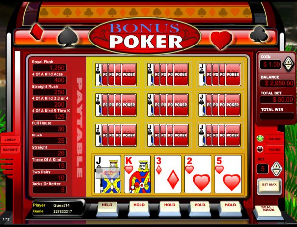Bonus Poker Ten Hand Video Poker Game Play