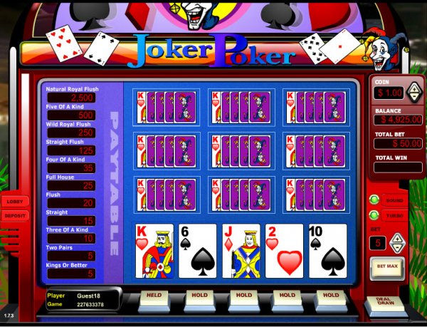 Joker Poker Ten Hand Video Poker by Vista Gaming