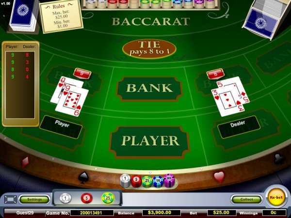 Baccarat Game - 4 in a Row