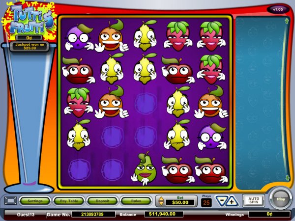 Tutti Frutti 5 Multi Win Game Screen