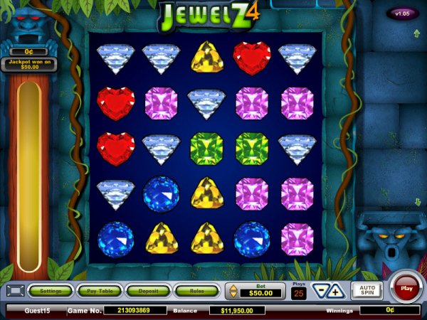 JewelZ 4 Multi Win Game Screen