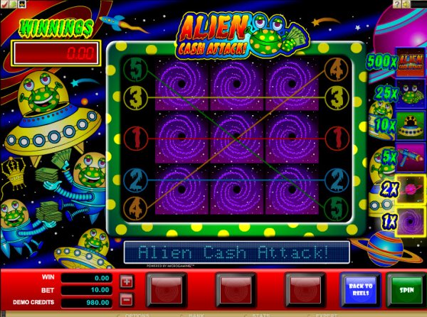 Alien Cash Attack Slots Feature Game