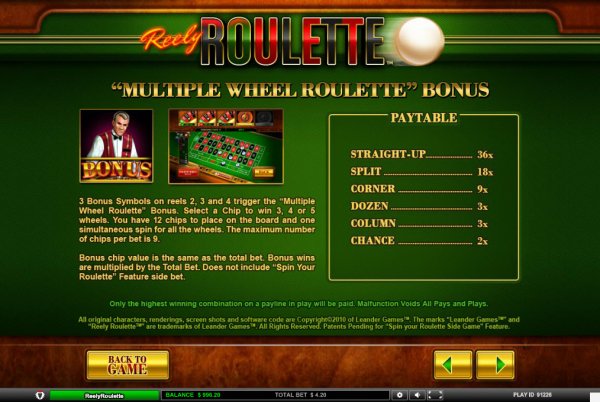 Reely Roulette Slot Roulette Bonus Pays