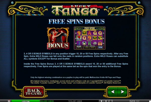 Lucky Tango Slots Free Spins Bonus