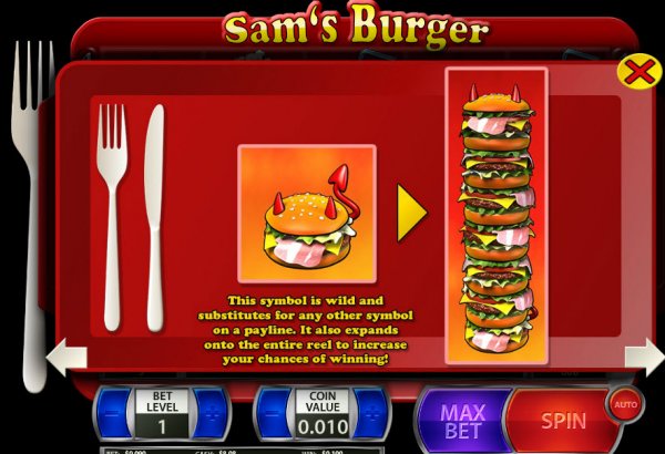 Sam's Burger Penny Slot Expanding Wild