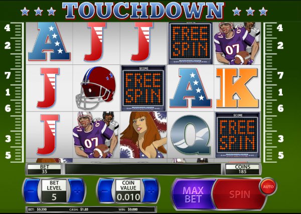 Touchdown Penny Slot Game Reels