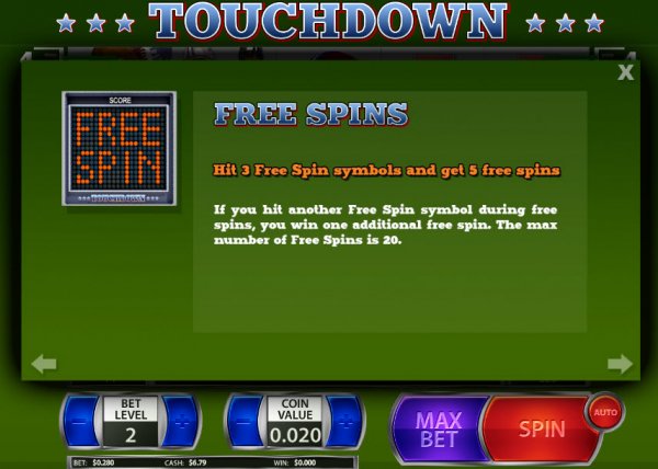 Touchdown Penny Slot Free spins