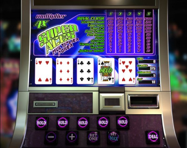 Super Aces Multiplier Video Poker 4X Multiplier