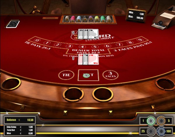 3 Card Baccarat Gaming Table