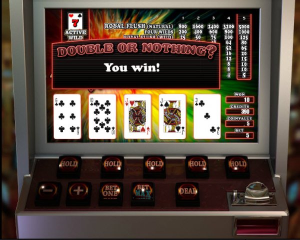 Anything's Wild Video Poker Doubling Win