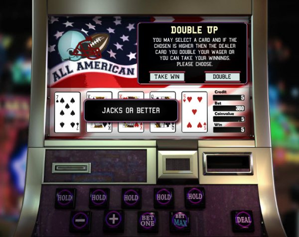 All American Video Poker Game Win
