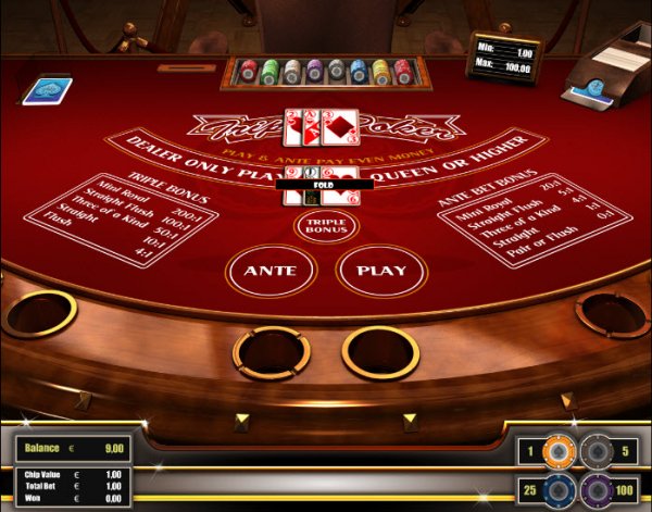 Triple Poker Game - Fold