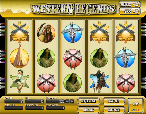 Western Legends Slots Game Reels