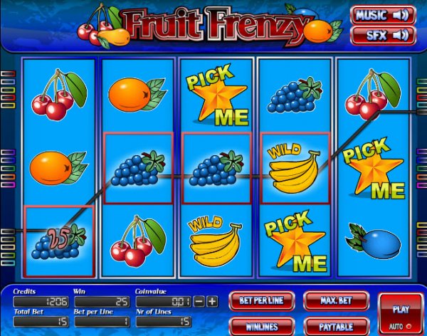 Fruit Frenzy Slot Game Reels