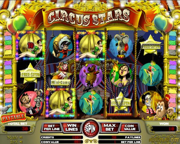 Circus Stars Slot Game Reels