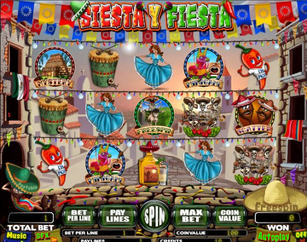 Siesta y Fiesta Slots Game Reels