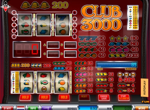 Club 3000 Slots Basic Game