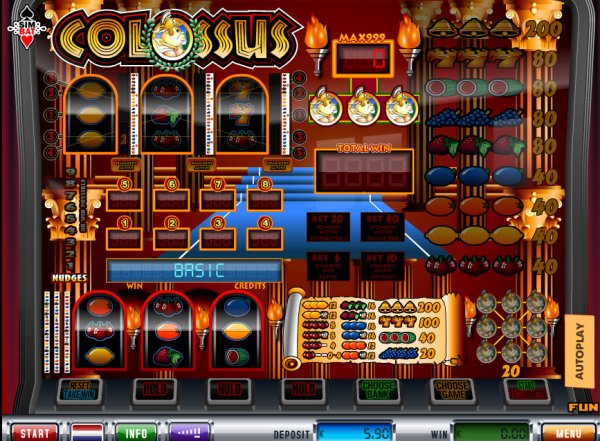 Colossus Slots Basic Game Reels