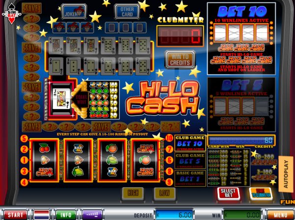 Hi-Lo Cash Slot Machine.HI-Lo Cash slot game by Simbat is a 4-reel slot game where players have three different modes of games, basic, bet 5 and bet Those that bet either 5 or 10 credits per spin will have access to the higher or lower game that this spin is all about/5(58).