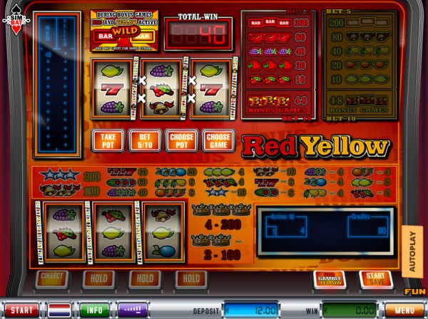 Red Yellow Slot Game Reels