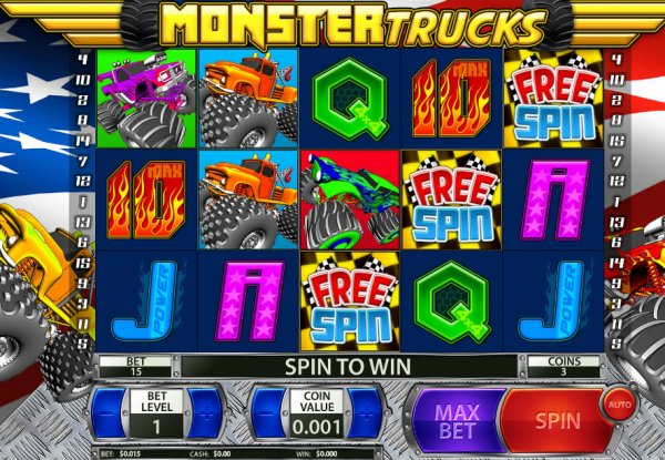 Monster Trucks Penny Slots Game Reels