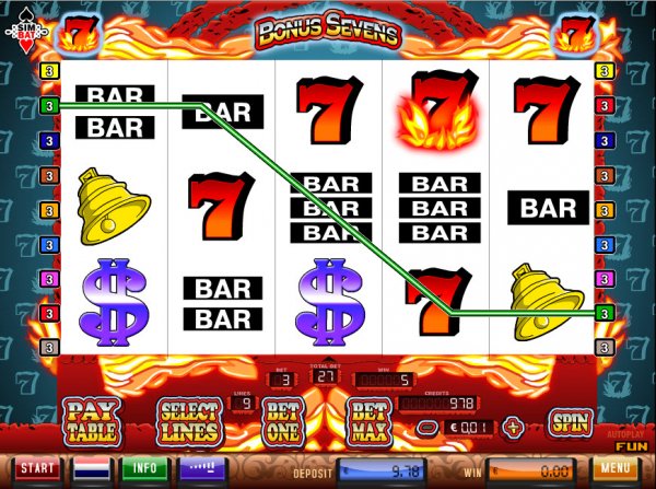Bonus Sevens Slot Game Reels
