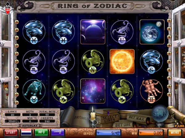 Ring of Zodiac Slots Game Reels