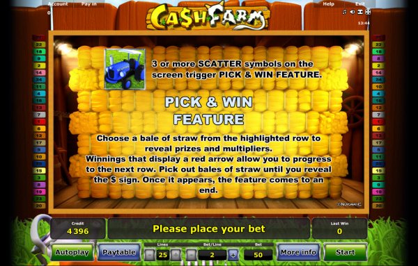 Cash Farm Slot Pick & Win Feature