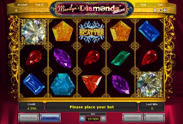 Marilyn's Diamonds Deluxe Slot Game Reels