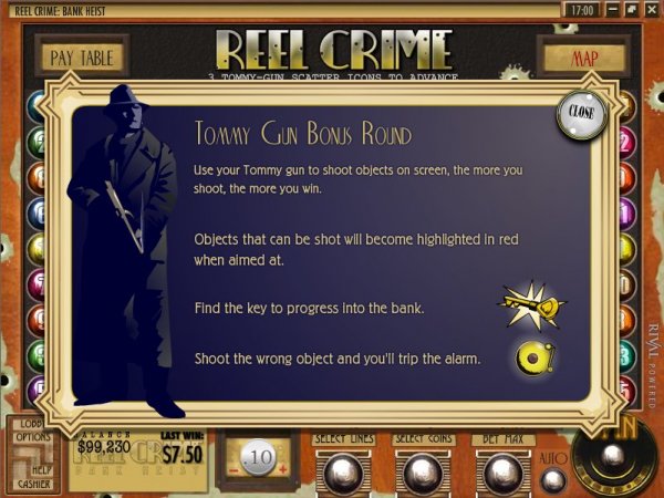 Reel Crime 1: Bank Heist video slots from Rival - Bonus Round