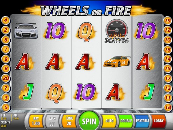 Wheels of Fire Slot Game Reels