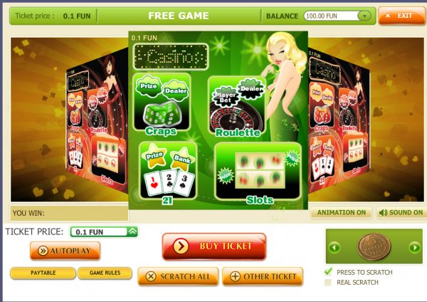 Casino Scratch 4 Games in 1