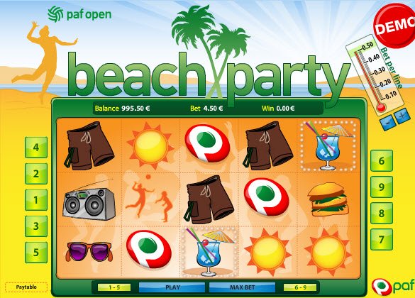 Beach Party Slot Game Reels