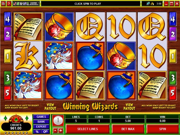 Screenshot from Winning Wizards video slot