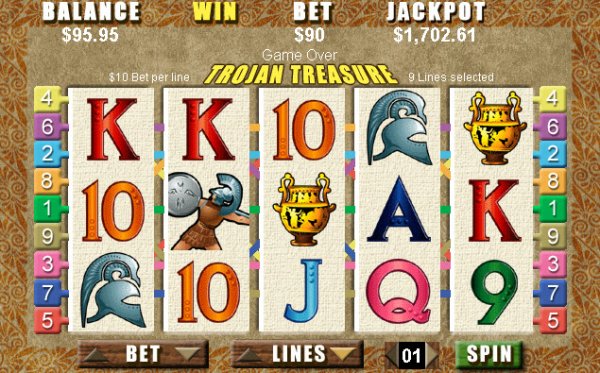 Trojan Treasure Jackpot Slot Game Reels