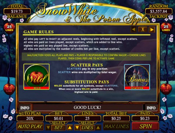 Snow White & The Poison Apple Slot Game Rules