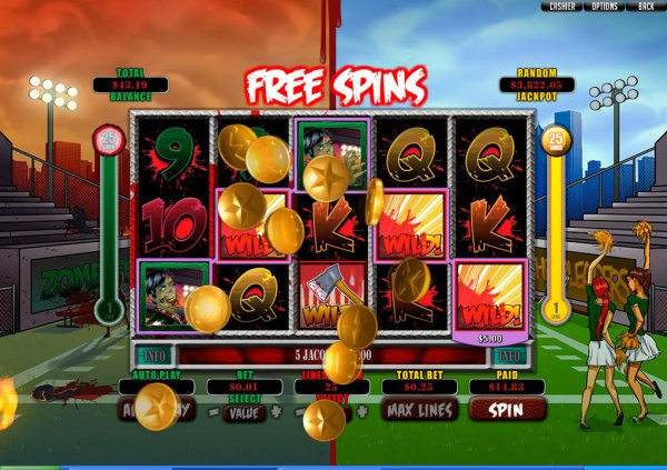 Zombies VS Cheerleaders Slot Game Reels