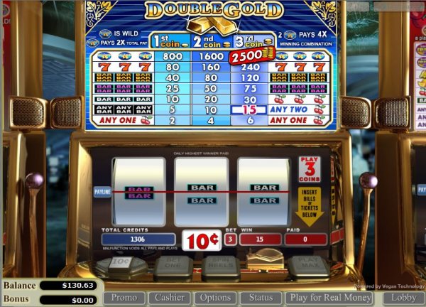 Screenshot of Double Gold by Vegas Technology.