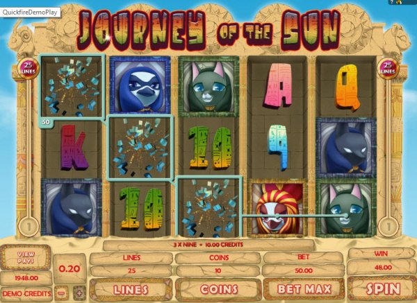 Journey of the Sun Slot Game Reels