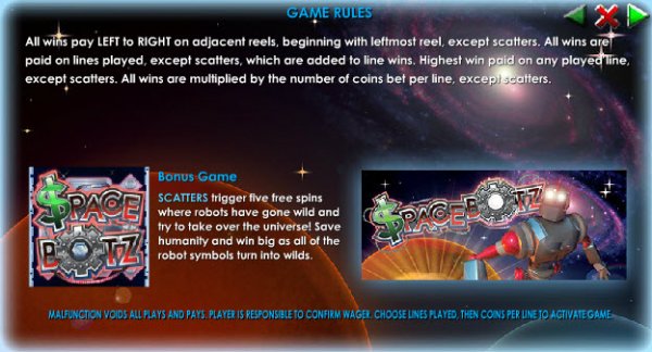 SpaceBotz Slot Game Rules