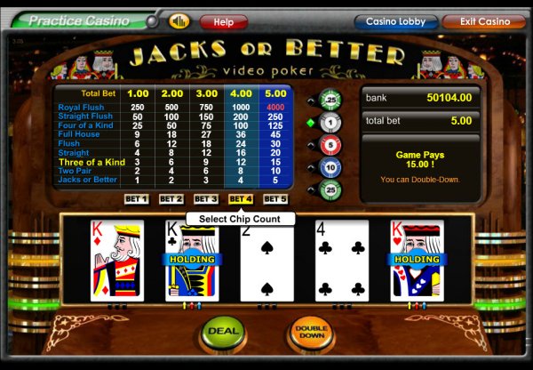 Jacks or Better Video Poker Game Play