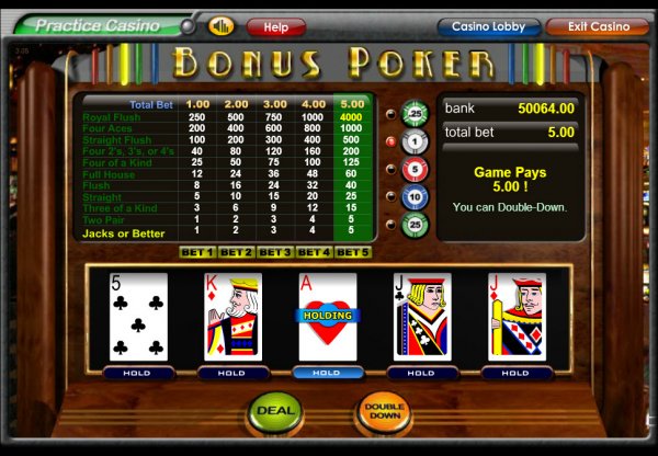 Bonus Poker Video Poker Game